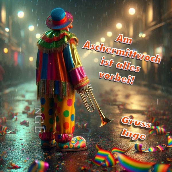 An den Beitrag angehängtes Bild: https://www.inges-bilderland.de/Grussbilder/ki_fasching_08.jpg